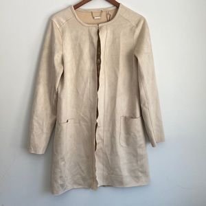 T Tahari Faux Suede Leather Lace Jacket Small